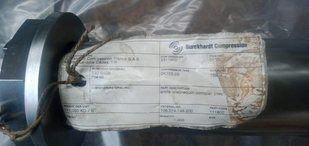 BURCKHARDT NEW CRANKSHAFT - 2K 105 2B