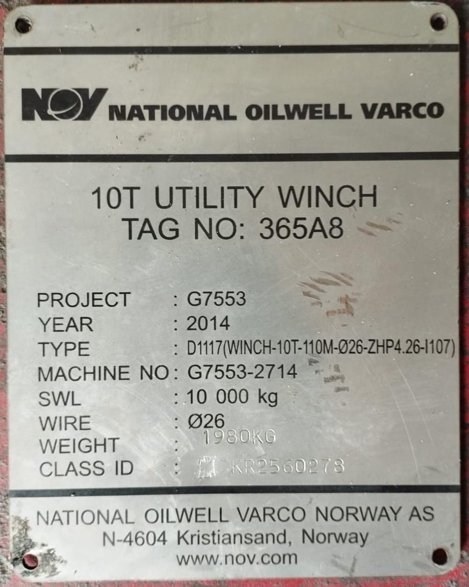 NOV Hydraulic Utility & Manrider Winch thumbnail 2