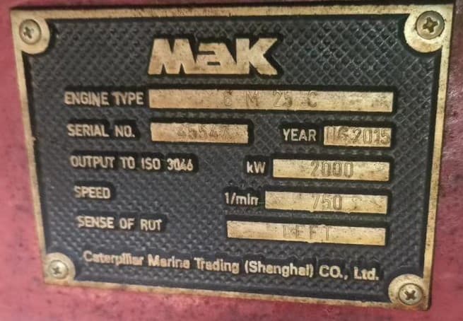 Mak 6M25C marine propulsion engine unused x 2 sets built year 2015 with ABS certificates. thumbnail 4