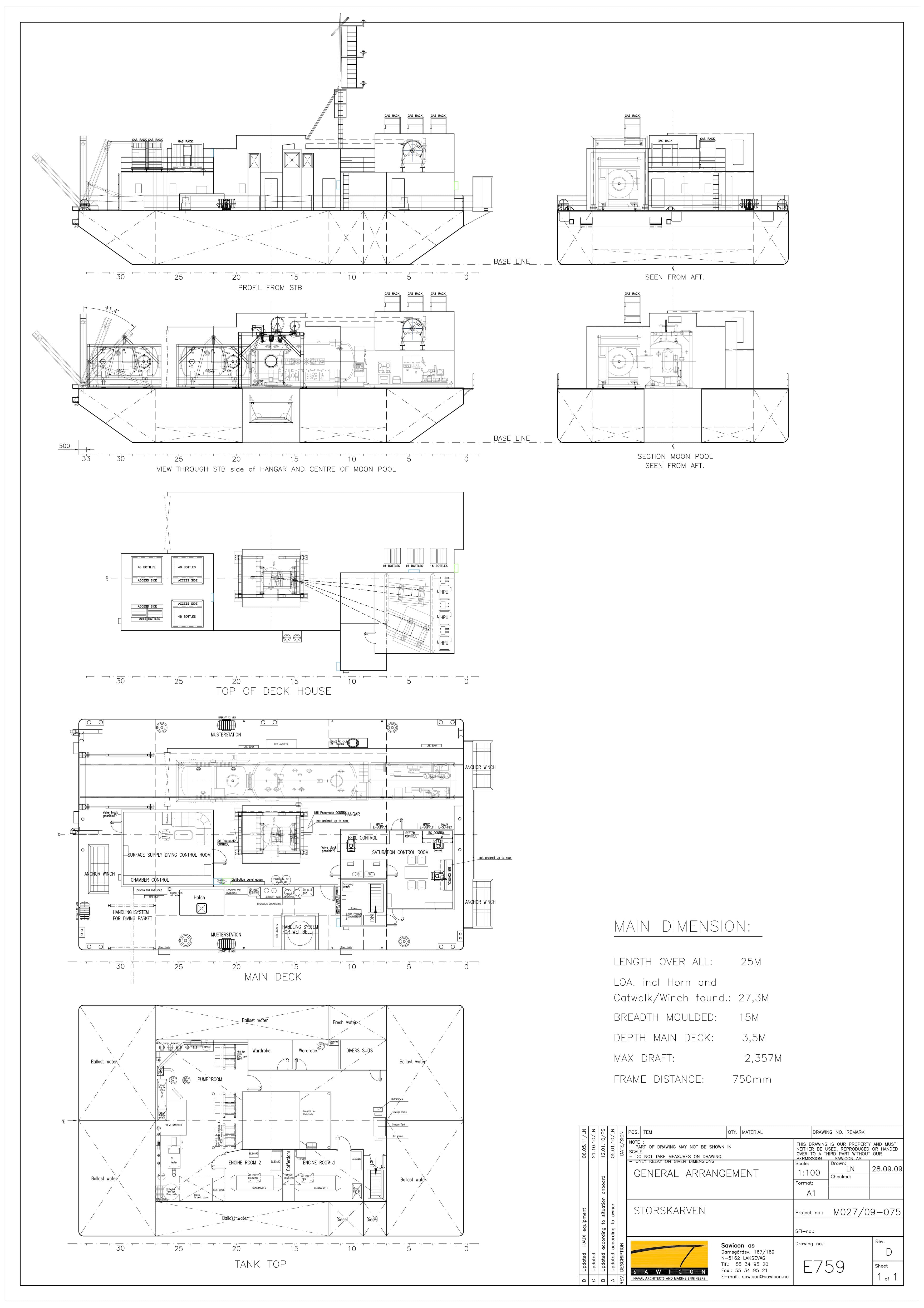 Diving Barge (25m x 15m x 3.5m) w/ moonpool thumbnail 4