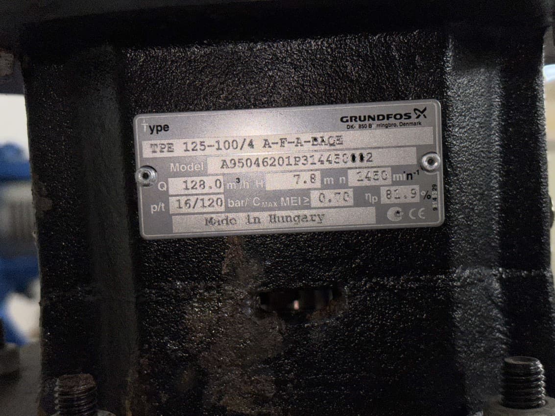 Grundfos TPE 125-100/4 Pump with MGE112MC4 Motor thumbnail 2