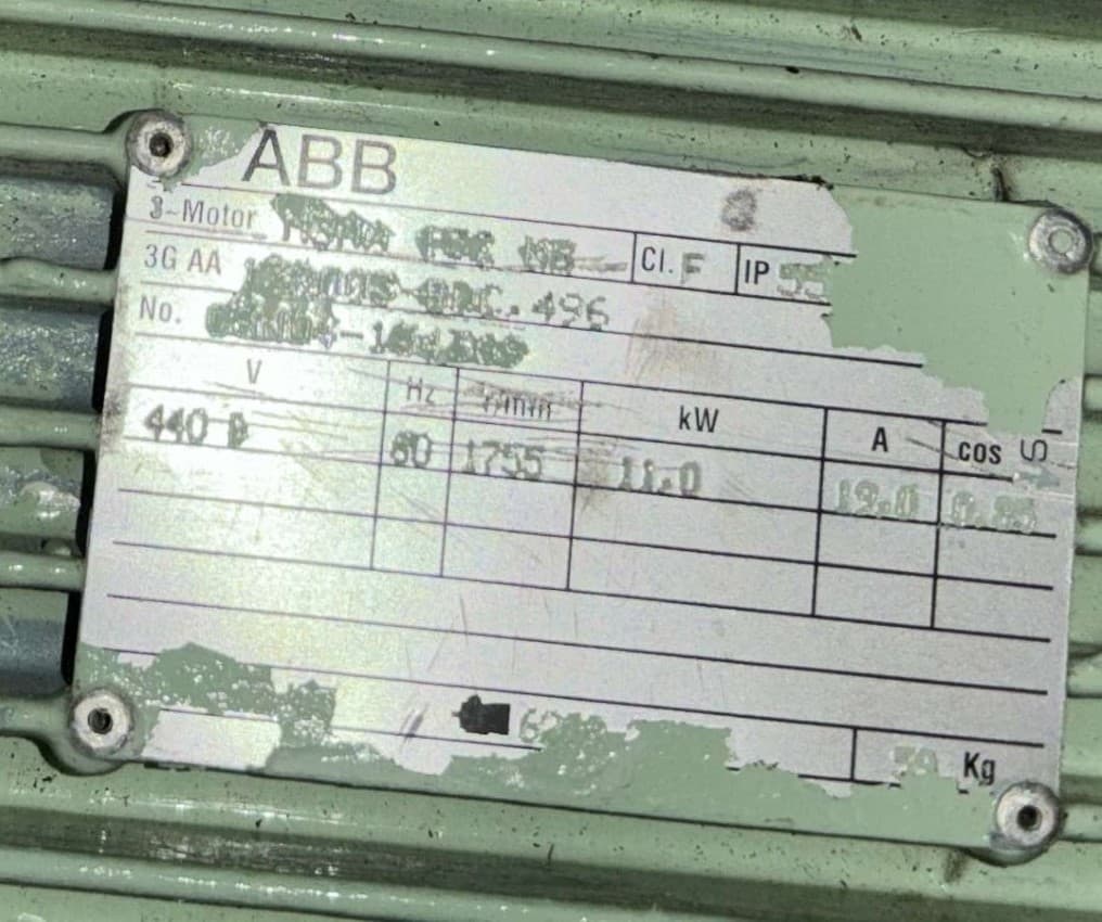 ABB Motor with Weiler AG Pump - 11 kW, 1750 RPM, 72 m³/h Capacity thumbnail 2