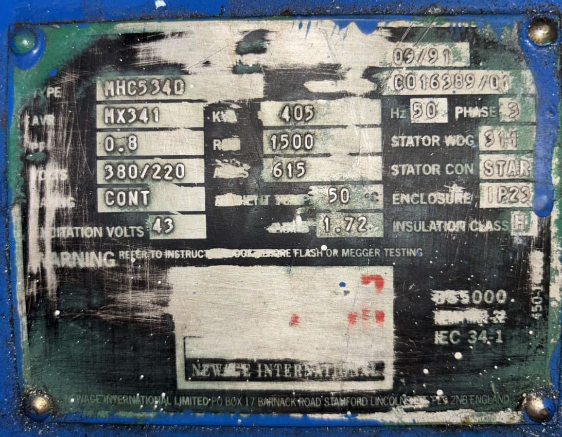 Volvo Penta TAMD 162 Engine with Newage Stamford Generator – 405 kVA, 1500 RPM thumbnail 2