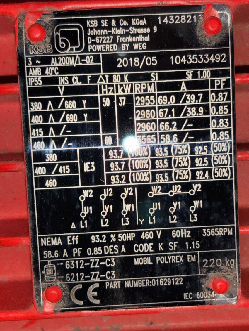 KSB Etaline Pump with WEG Motor – 31m Head, 300m³/h thumbnail 3