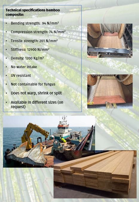 Marine decking from bamboo composite