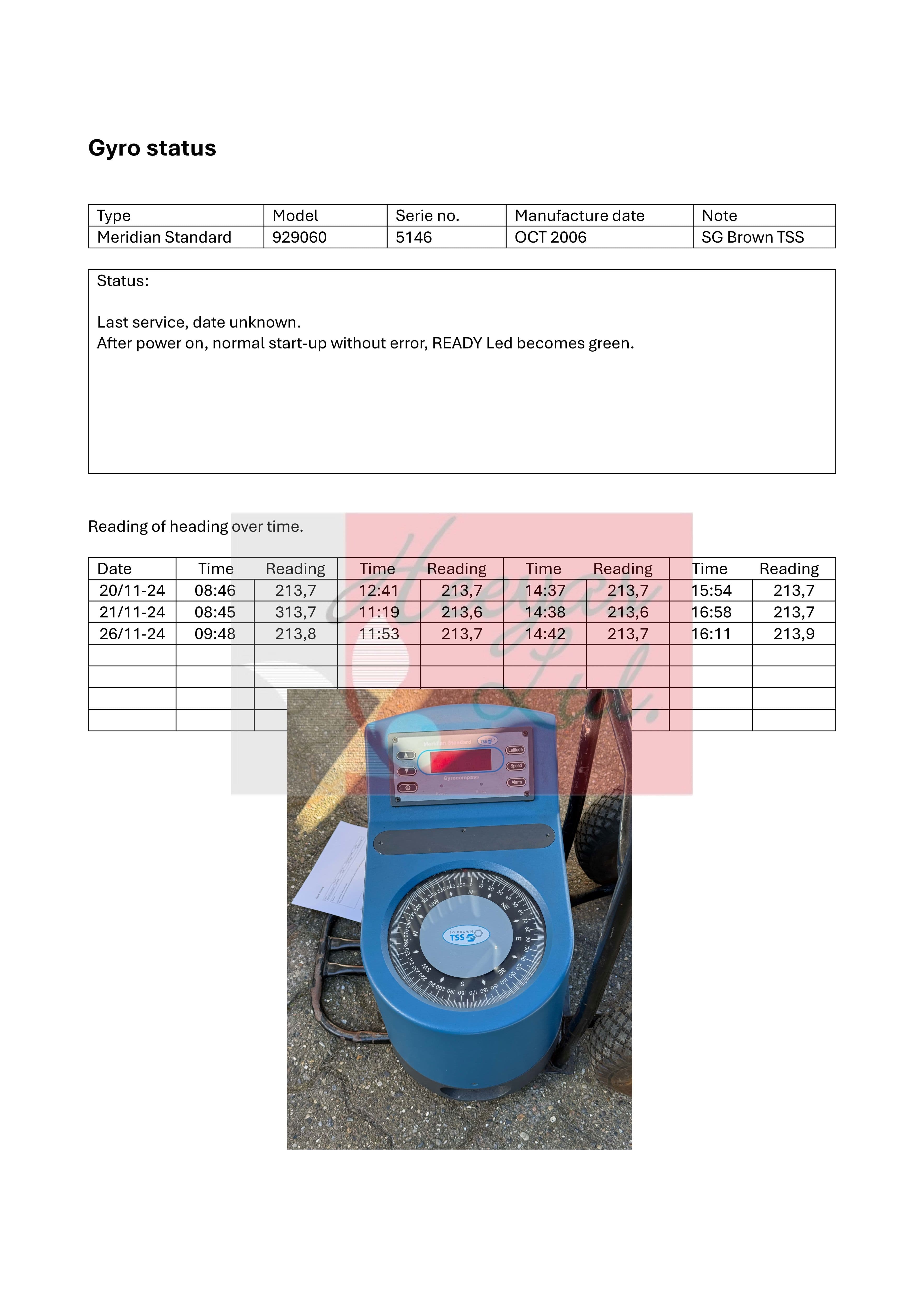 Meridian Gyrocompass Surveyor and Standard type S G Brown.