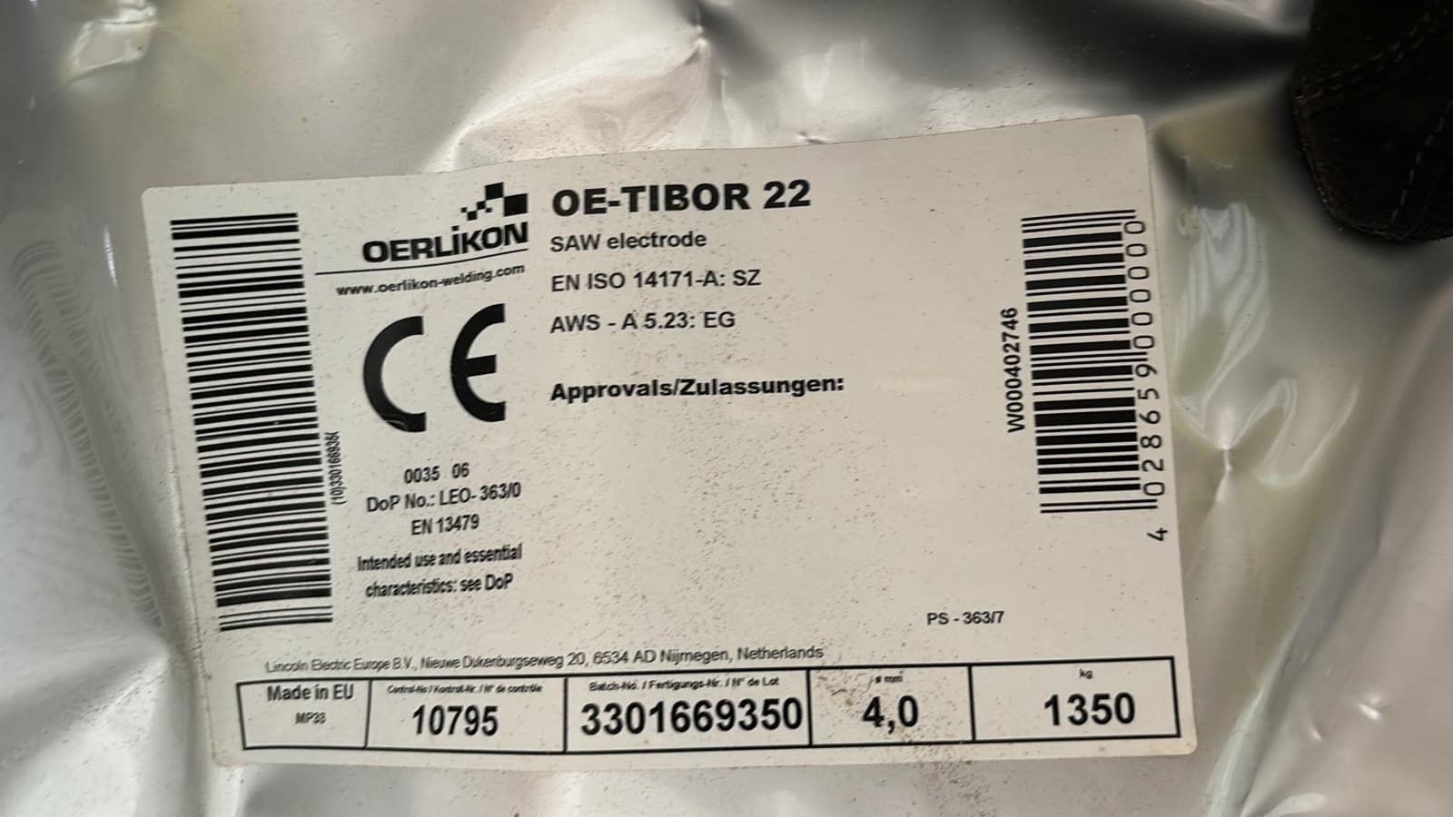 OERLIKON SAW electrode - 4mm - 1350KG (x2) thumbnail 2