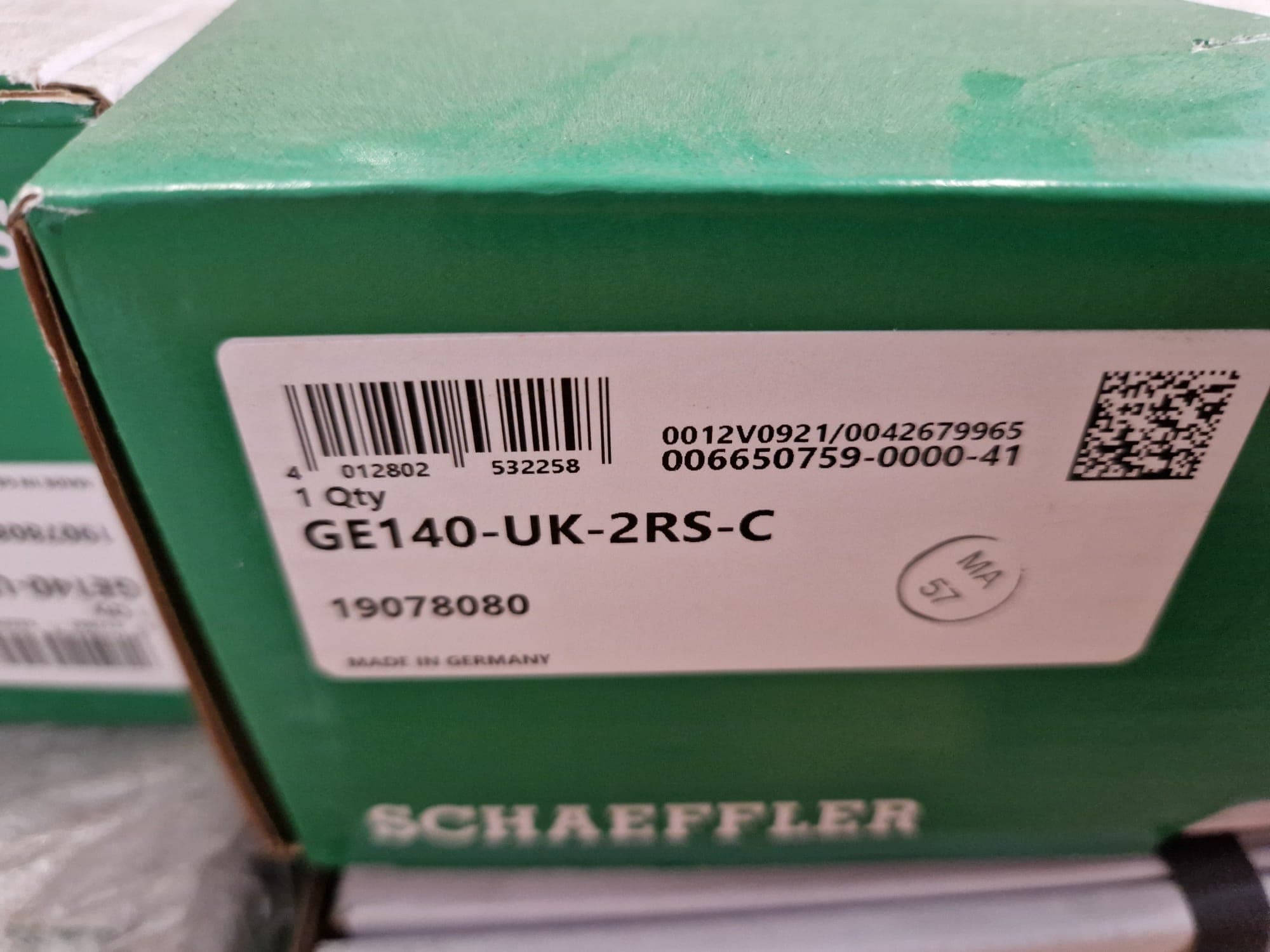 SCHAEFFLER RADIAL SPHERICAL PLAIN BEARING: GE140-UK-2RS-C #F