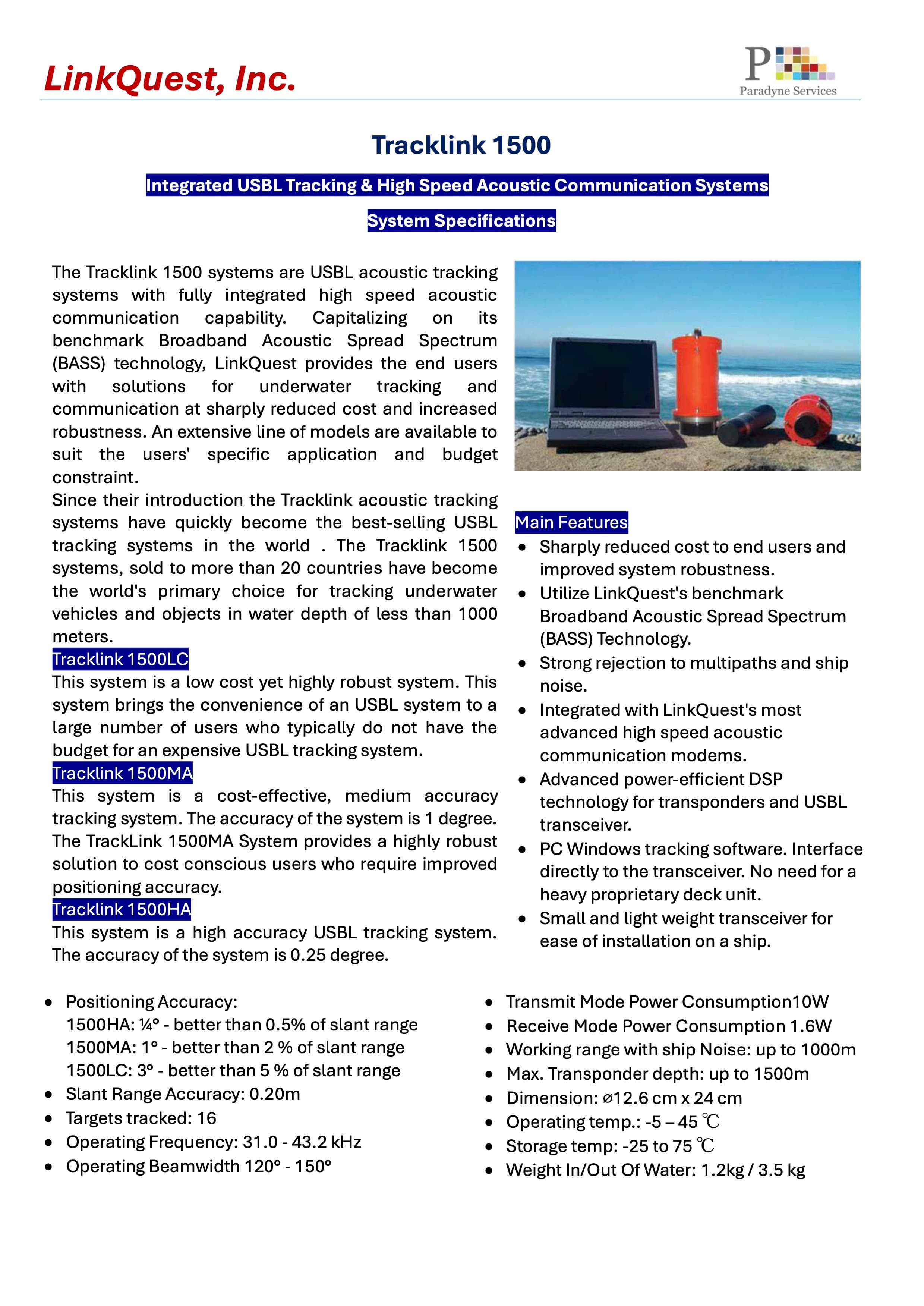 Hydroacoustic Positioning Reference / USBL system