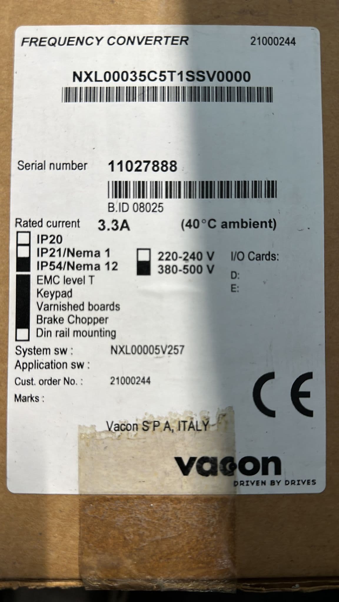 Frequency Inverter Vacon