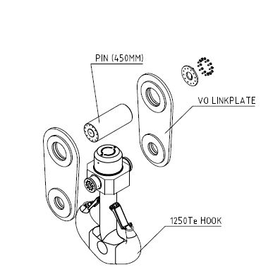 1250T Capacity crane hook